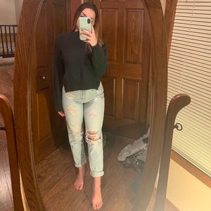 Green high neck sweater